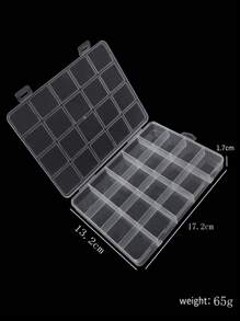 1pc High-End 20-Compartment Transparent Nail Art Accessories Storage Box, Diamond Box With Cover, Non-Removable Portable Plastic Organizer For Jewelry Tools And Diamonds - Clear - View 6