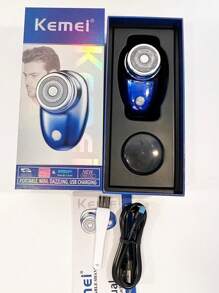 Kemei KM-C52 迷你剃刀攜帶式剃毛機，男士濕乾兩用電動剃刀，暢銷電動剃須刀，旋轉式剃刀，新男友生日禮物