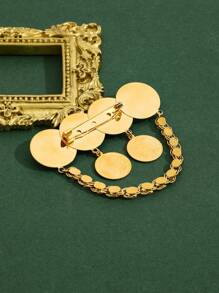 1 Miếng Đơn giản & Sang trọng 18K MẠ Thủ công Hợp kim đồng Chuỗi Trâm cài , Thích hợp Đối với phụ nữ Đến Mặc at Đám cưới & Lễ hội - Vàng - Xem 4