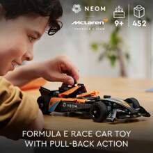 LEGO Technical NEOM  Formula E 赛车玩具，模型回力车玩具， 儿童玩具车套装，9 岁及以上男孩和女孩的生日礼物，42169，圣诞节礼物 - 1色 - 查看 2