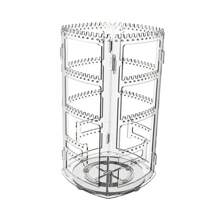 1pc 360 Rotating Earrings Holder, Jewelry Organizer, Jewelry Storage Box, 4 Tiers Jewelry Rack, Jewelry Display Rack, Classic Jewelry Display Stand Holes Grooves For Necklaces, Earrings, Ear Stud, Watches, Hair Accessories, Gift For Woman, Holiday Gift, Christmas Present - Clear - View 9