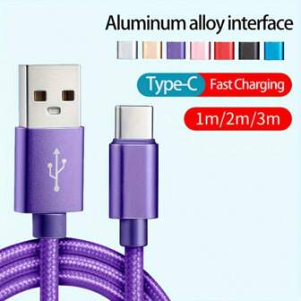 USB Type C Cable For Fast And Charging, Compatible With Redmi, OnePlus Mobile Phone Charging Cables, With A Length Of 1m/2m/3m