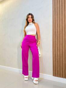 Women Pants - 紫色 - 查看 4