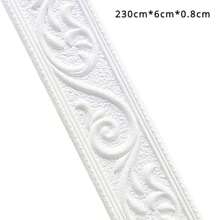 Nhãn dán tường tự dính chống nước 3D dài 2,3m, nhãn dán đường viền chân tường, trang trí cho tường nền TV, phòng ngủ, phòng khách - Vàng - Xem 10