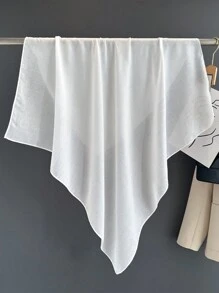 A Lady Plain Linen Scarf Large Size Sunscreen Shawl Wrap Scarf For Daily Use Bandana, Hair Band, Head Band Ideal For Dressing Up Your Look