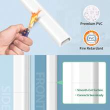 4 szt. osłon przewodów na 2 przewody, 68-calowy ukrywacz przewodów montowany na ścianie, biały zestaw osłon przewodów, osłona przewodu do przedłużacza, kabel Ethernet, przewód głośnikowy, 4X L17in W0.7in H0.4in