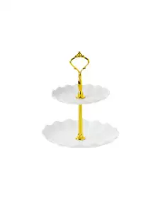 1/5pcs Plastic Cake Stand Dessert Holder Set, Two/Three Tiers Round Multi-Layer Display Tray, Suitable For Birthday Wedding Party Gathering,Kitchen,Christmas Gift - White - View 12