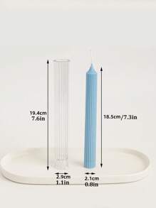 三角方形条纹圆形长杆蜡烛塑料模具DIY自制香薰蜡烛制作套件亚克力PC模具套件家居装饰 - 彩色 - 查看 10