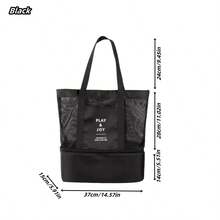 1 件便携式单肩干湿两用多功能健身包、网眼沙滩包、游泳包、保温包、旅行双层野餐包