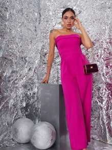 Women Jumpsuits - Hot Pink - View 2