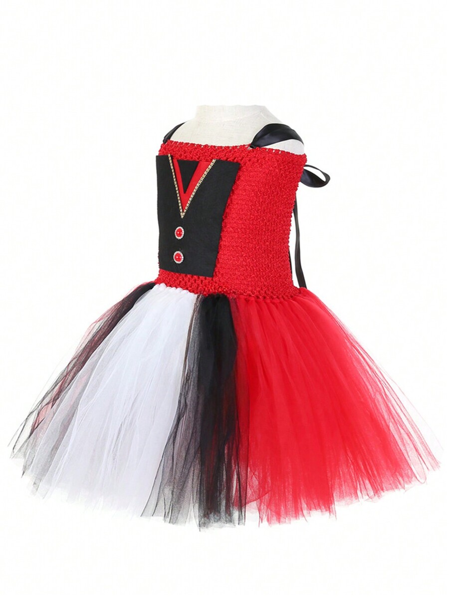 1pc Girls' Nutcracker Soldier Halloween Costume Dress, Ideal For