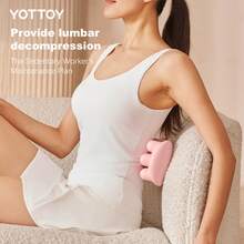 YOTTOY 1件腰椎舒緩器背部拉伸按摩器瑜珈鬆弛腰部支撐靠墊背部按摩枕頭 - 粉色 - 查看 5