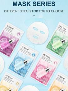 MOOYAM Conjunto de 6 mascarillas esenciales hidratantes e iluminadoras, colección de mascarillas de suero, máscara facial de ácido hialurónico de oro de 24K, colágeno de caracol, vitamina C y retinol para hidratar, humectar, anti-envejecimiento, iluminar y calmar la piel, receta de mascarilla facial coreana para mujeres y hombres de todos los tipos de piel, máscara liviana y fácil de absorber, ideal para viajes y regalos de vacaciones, cuidado de la piel y belleza facial