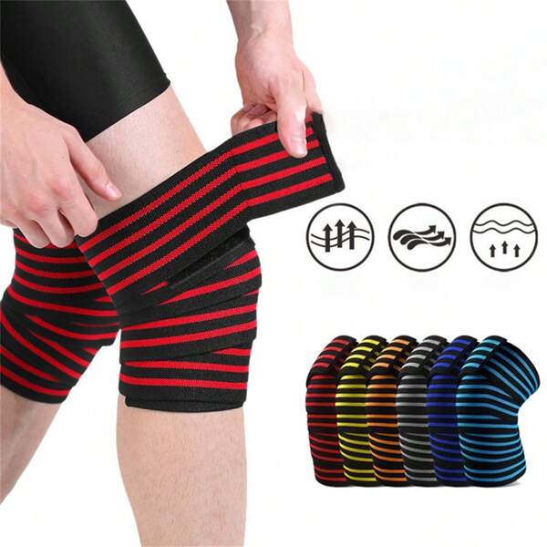 1pc Cycling Weightlifting Squats Sports Knee Pad, Fitness Breathable Elastic Bandage Gym Accessories Knee Support Sports Knee Pads Gym Knee Pads