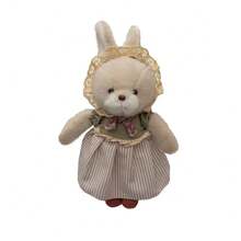 Pareja de conejitos de peluche 2 piezas Conejos Campesinos Pareja de Peluches - Café integral - Ver 3