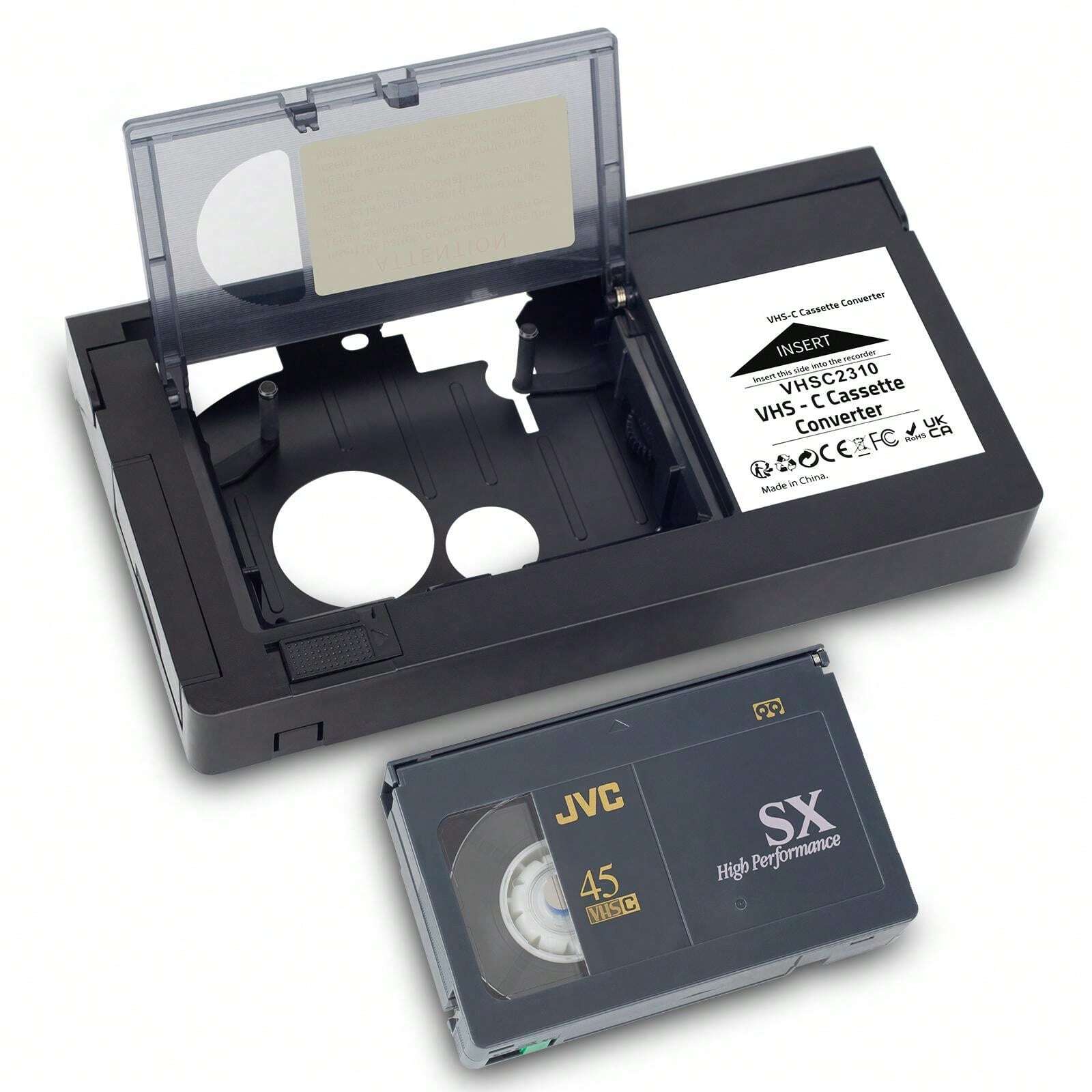 Adattatore Per Cassette VHS-C – Compatibile Con Videocamere JVC, RCA, Panasonic (non Per 8mm/MiniDV/Hi8)