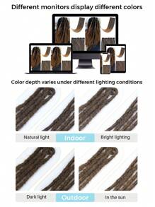 3PCS Clip In Dreadlock Extensions, 12 Strands Soft 24 Inch Synthetic Clip-In Dreads, Handmade Crochet Hair 0.6cm Dread Extensions