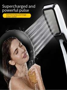 300 Hole Pressurized Showerhead, Handheld Showerhead, Pressurized Showerhead, Water-Saving Showerhead - Silver - View 4