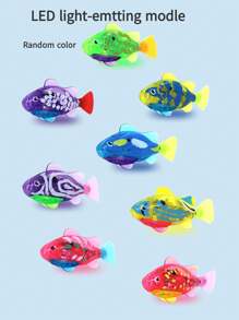 3 件/1 件互动猫玩具，机器人 LED 鱼水上激活游泳模拟器，电池供电可爱宠物鱼，颜色随机 - 彩色 - 查看 10
