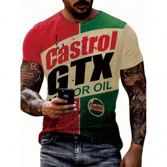 Max Storm 男士t恤,3d印花復古風格圓領運動t恤,戶外街頭短袖服裝,健身服男士