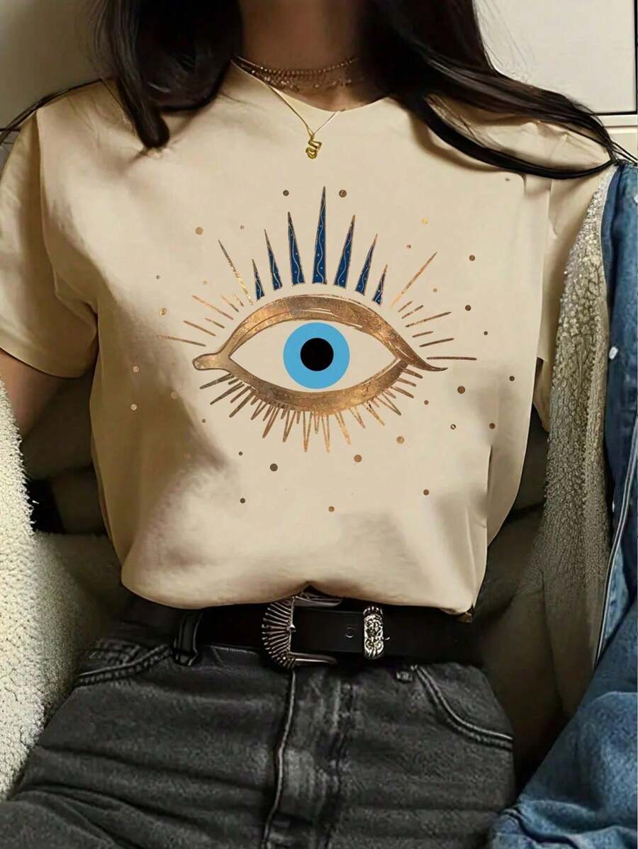 Women T-Shirts - 卡其色 - 查看 1