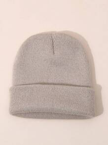 Infant Boys' Or Girls' Simple Knitted Beanie Hat, Warm Cap For Spring, Autumn And Winter