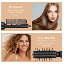 多功能吹風機刷柔軟度和控制，輕巧的旅行熱梳，適用於家居、學生宿舍、沙龍使用，4合1捲髮用吹風機、直髮板、梳子、電動旋轉捲髮梳，吹風機造型工具，理髮店沙龍家用