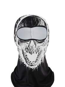 夏季防曬冰絲口罩，適用於戶外騎行，防風、防塵、透氣吸濕，數字印花有搞笑頭飾 - 彩色 - 查看 3