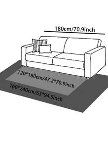 1件简约绿色客厅地毯，极简风格聚酯纤维长方形短绒柔软吸水防滑地毯，适用于客厅、卧室、书房、办公室等。