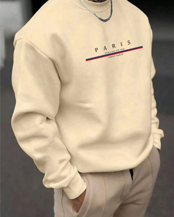 Moletom Gola Redonda Unissex Careca Blusa de Frio Casaco Feminino Masculino Flanelado Estampado Paris Style Streetwear Algodão