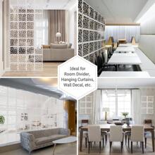 12/24PCS Hanging Room Divider Panels Thick White Privacy Screen Divider DIY Room Partition Separation Wall For Home Bedroom Office Shop Decor, 11.4" X 11.4" Braided - hình học - Xem 5