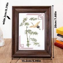 1 件時尚復古相框桌面裝飾創意現代簡約藝術相框婚禮和個人照片 - 咖啡棕 - 查看 6