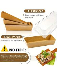 25入組矩形蛋糕盒，瑞士捲塑膠容器三明治紙盒帶有透明蓋，松餅芝士糕點甜點壽司水果展示食品存儲架杯子蛋糕容器盒禮品袋派對廚房 - 彩色 - 查看 3