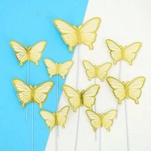 5pcs Butterfly Cake Decorations, With 'Happy Birthday' Acrylic Cake Topper, Suitable For Newborn Parties, Weddings, And Birthday Decorations Cake Decorating Cake Topper Cake Decorations Cake Decor Cake Decorating Tools - Multicolor - View 10