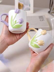 1 件花卉图案马克杯“回到学校”