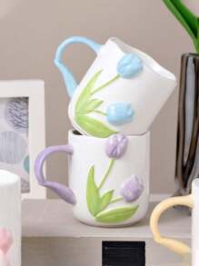 1 件花卉图案马克杯“回到学校”