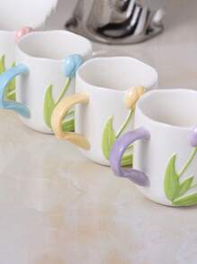 1 件花卉图案马克杯“回到学校”