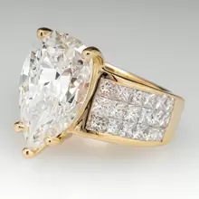 1pc Fashionable Zinc Alloy Ring With Pear-Shaped Decoration, Suitable For Women's Daily Wear, Wedding, Engagement, Parties, Valentine's Day Gift Valentines