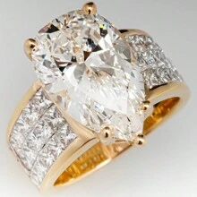 1pc Fashionable Zinc Alloy Ring With Pear-Shaped Decoration, Suitable For Women's Daily Wear, Wedding, Engagement, Parties, Valentine's Day Gift Valentines