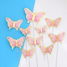 5pcs Butterfly Cake Decorations, With 'Happy Birthday' Acrylic Cake Topper, Suitable For Newborn Parties, Weddings, And Birthday Decorations Cake Decorating Cake Topper Cake Decorations Cake Decor Cake Decorating Tools - Multicolor - View 7