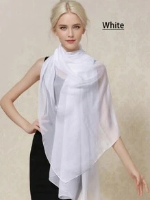 1 chiếc khăn choàng bằng vải voan mềm mại màu trơn cho nữ đi biển, khăn choàng dài thời trang và đa năng cho mùa xuân/hè/thu, chống nắng, thoáng khí, khăn choàng cho các buổi đi chơi hàng ngày, kỳ nghỉ, khăn tắm biển Bandana, dây buộc tóc, dây buộc đầu lý tưởng để làm nổi bật vẻ ngoài của bạn - Khăn voan lụa lạnh - Xem 4