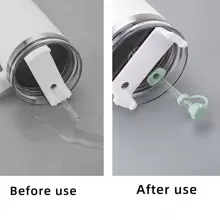 Juego de 3 tapas anti-derrames de silicona con pajita, tapa a prueba de fugas, ideal para cocina, regalo de Navidad - Multicolor - Ver 4