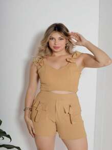 Women Shorts - Màu be - Xem 3