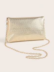 Retro Vintage Solid Color Clutch Wallet, All-Match Large Capacity Carry On Purse, Stylish Foldable PU Bag For Women, And For Daily,Wedding, Party, Prom, Dinner - Gold - View 7