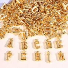 50/100 piezas Cuentas de letra acrílica 3D surtidas doradas y plateadas para manualidades de bricolaje con pulseras, collares, colgantes y otras joyas