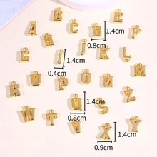 50/100 piezas Cuentas de letra acrílica 3D surtidas doradas y plateadas para manualidades de bricolaje con pulseras, collares, colgantes y otras joyas