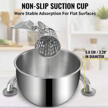Rotary Cheese Grater, Zinc Alloy Rotary Vegetable Mandoline, Manual Cheese Mandoline W/ 5 Stainless Steel Cutting Cones, Manual Vegetable Grater W/ 2.5L Bowl, Rotary Shredder W/Suction Base - Silver - View 4