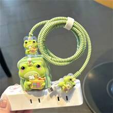 5 件/套青蛙形充电器线保护器兼容 iPhone15 线，防断 14 手机充电器保护壳，适合 18W 20W 快速充电，兼容 Apple Watch S9 线和 35W 适配器，适合 Apple Watch S8/7/SE/Ultra - 彩色 - 查看 11
