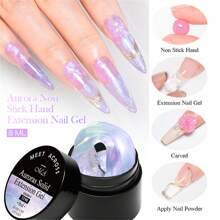 6pcs Aurora Non-Stick Solid Nail Extension Gel Kit - Transparent White Extension Hard Gel Solid Gel Nail Kit, 3D Carved Flower Nail Shaping Gel, Rhinestone Gel, Easy-To-Use Acrylic Nail Extension Set, Nail Art Kit, Home Nail Salon Gift For Women Nails - 彩色 - 查看 5