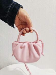 Girls' Pleated Cloud Mini Messenger Bag, Fashion Small Princess Handbag, Gift For Girls, Kids Coin Purse